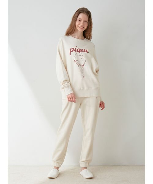 gelato pique(gelato pique)/【UNISEX】裏毛ワンポイントロングパンツ/img10