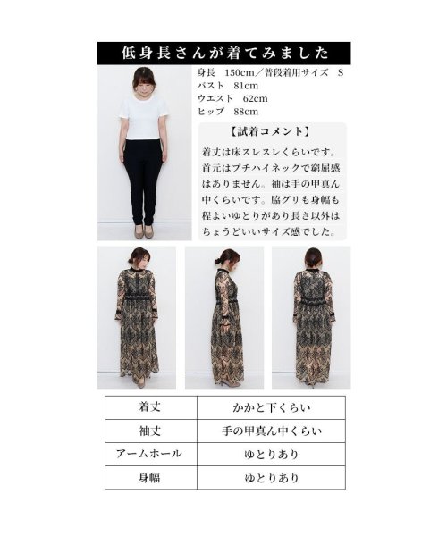 Sawa a la mode(サワアラモード)/レディース 大人 上品 ダマスク柄レースが美しいロングワンピース/img24