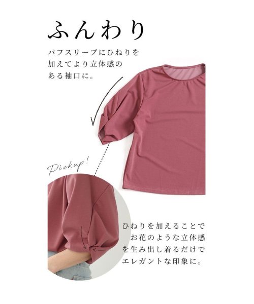 Sawa a la mode(サワアラモード)/レディース 大人 上品 ふわり膨らむバラ袖の大人カットソー/img08