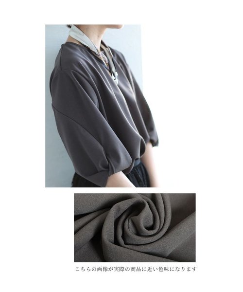 Sawa a la mode(サワアラモード)/レディース 大人 上品 ふわり膨らむバラ袖の大人カットソー/img21