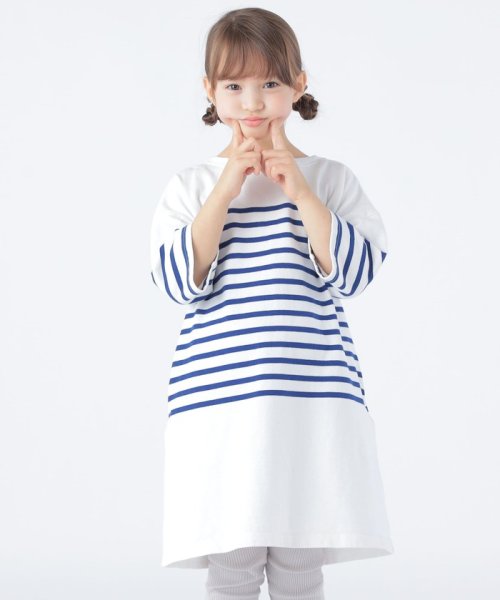 SHIPS KIDS(シップスキッズ)/SHIPS KIDS:100～155cm / パネル ボーダー ワンピース/img32