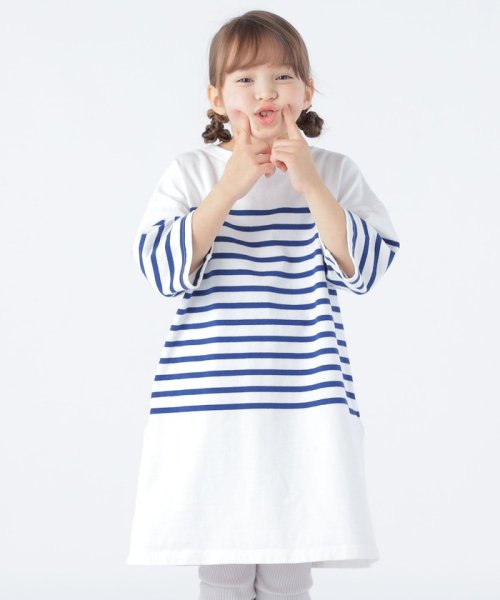 SHIPS KIDS(シップスキッズ)/SHIPS KIDS:100～155cm / パネル ボーダー ワンピース/img33