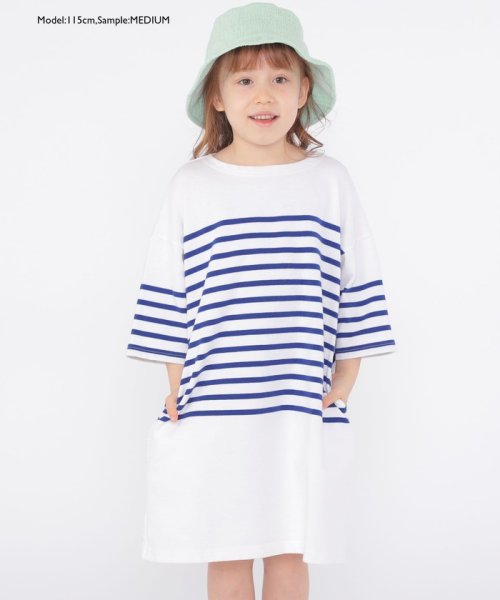 SHIPS KIDS(シップスキッズ)/SHIPS KIDS:100～155cm / パネル ボーダー ワンピース/img44