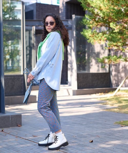 洗える 衿ぐり配色ニット 