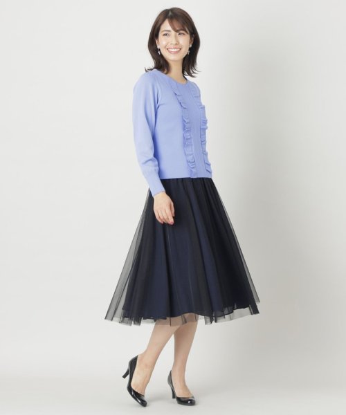 TO BE CHIC(L SIZE)(トゥービーシック Lサイズ)/【L】レーヨンナイロンフリル プルオーバーニット/img03