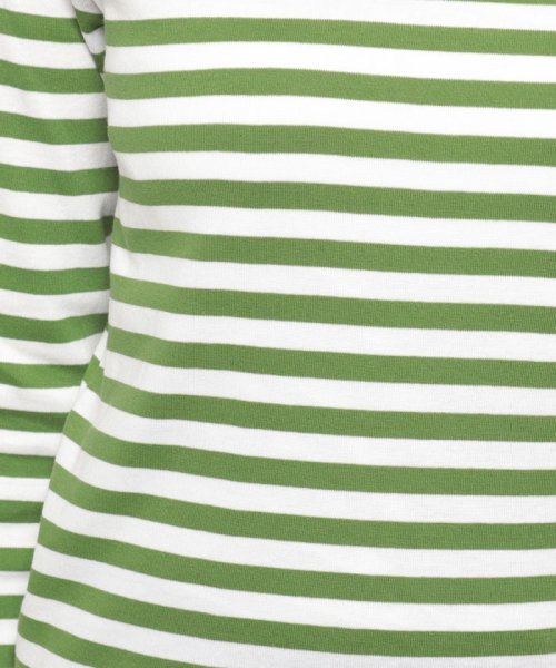 BENETTON (women)(ベネトン（レディース）)/ブランドロゴ刺繍入り先染めボートネック7分袖ボーダーTシャツ・カットソー/img08