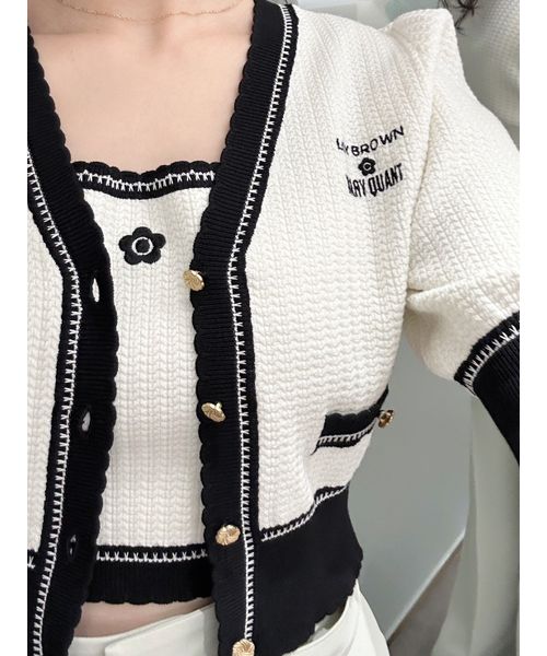 LILY BROWN×MARY QUANT】バイカラーパフニットカーディガン LILY BROWN×MARY QUANT】バイカラーパフニットカーディガン