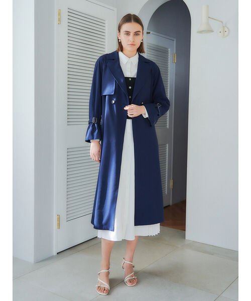 ロングトレンチコート 無し 有り