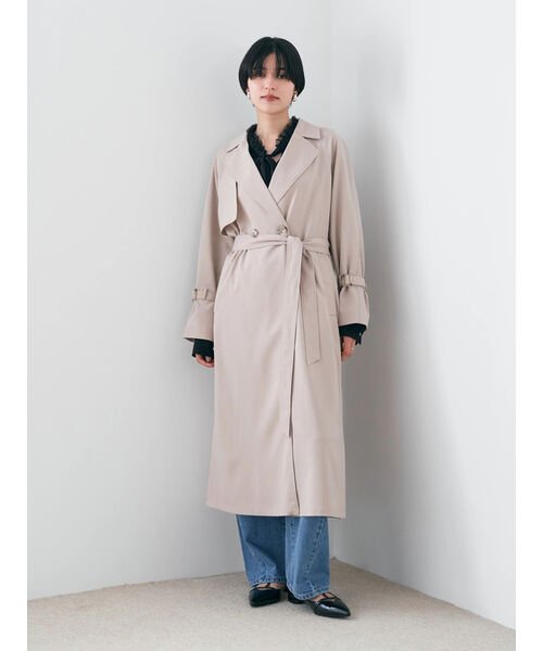 ロングトレンチコート 無し 有り