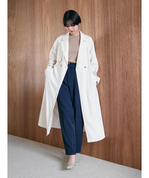 ロングトレンチコート 無し 有り