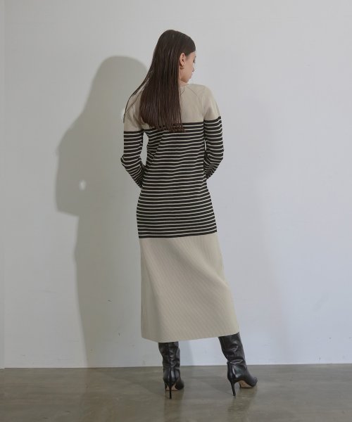 MIELI INVARIANT(ミエリ インヴァリアント)/Border Parts Mix Knit Dress/img19