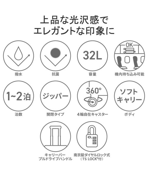 ace.TOKYO(エーストーキョー)/エーストーキョー スーツケース 機内持ち込み ace.TOKYO ソフトキャリーケース Sサイズ 4輪 32L TS南京錠 1泊 2泊 ソリディオナ 35014/img03