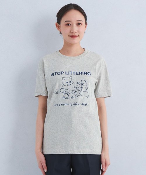 green label relaxing(グリーンレーベルリラクシング)/【別注】＜MIXTA＞ショートスリーブ プリント Tシャツ グレー/img02