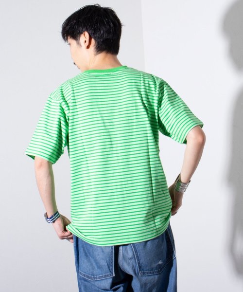 GLOSTER(GLOSTER)/【GEVACO/ゲバコ】クルーネック ボーダーTシャツ ワンポイントロゴ ポケT/img13