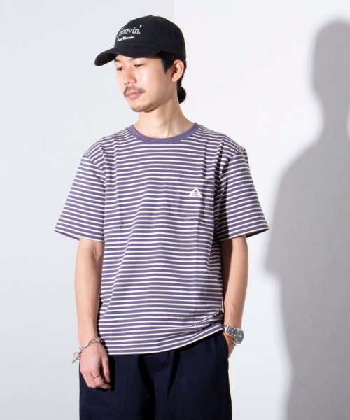 GLOSTER(GLOSTER)/【GEVACO/ゲバコ】クルーネック ボーダーTシャツ ワンポイントロゴ ポケT/img19