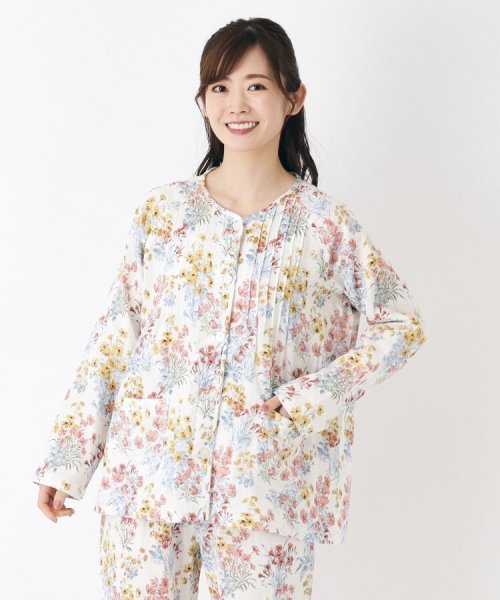  LAURA ASHLEY(ローラアシュレイ)/【GIFTにおすすめ】メーガン柄 ダブルガーゼ ルームトップス/img01