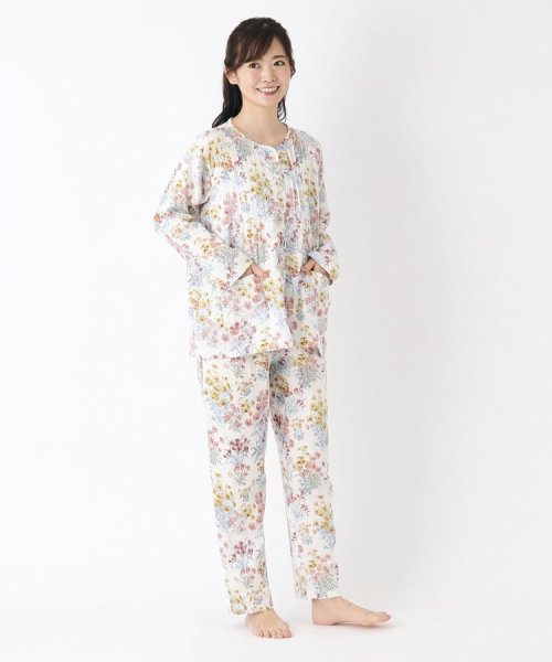  LAURA ASHLEY(ローラアシュレイ)/【GIFTにおすすめ】メーガン柄 ダブルガーゼ ルームパンツ/img02