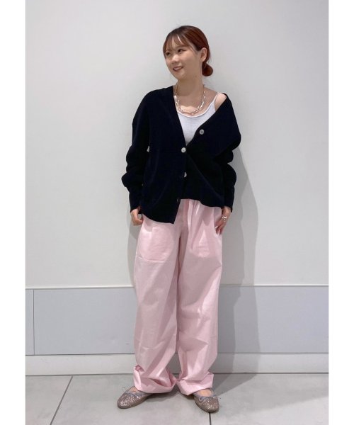 リブVネックカーディガン －CreamyCotton /クリーミーコットン－ Creamy Cotton クリーミーコットン ■モデル身長 着用サイズ