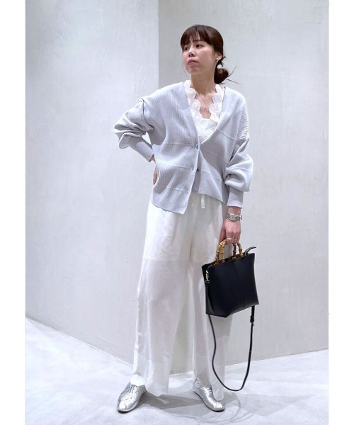 リブVネックカーディガン －CreamyCotton /クリーミーコットン－ Creamy Cotton クリーミーコットン ■モデル身長 着用サイズ