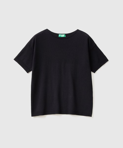 BENETTON (women)(ベネトン（レディース）)/コットンモダール無地クルーネック半袖ニットセーター/img13