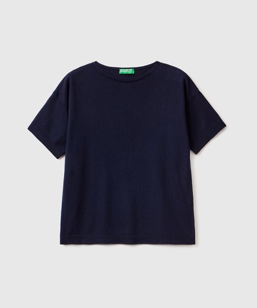 BENETTON (women)(ベネトン（レディース）)/コットンモダール無地クルーネック半袖ニットセーター/img30