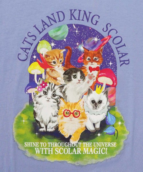ScoLar(スカラー)/魔法の国からやってきたネコ柄 ロングスリーブTシャツ/img04