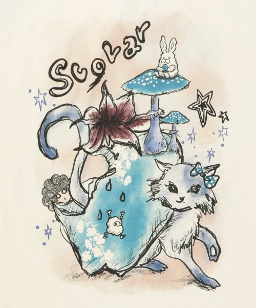 ScoLar(スカラー)/みんなでイチゴを分けっこプリント ラグラン7分袖Tシャツ/img05