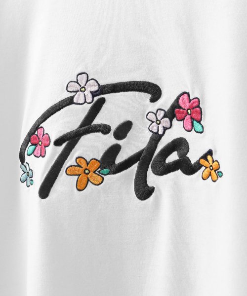 ZIP FIVE(ジップファイブ)/筆記体刺繍＆韓国風＆花刺繍ロゴ長袖Tシャツ/img02