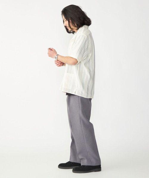 SHIPS MEN(シップス　メン)/BENCH MARKING SHIRT: ストライプレース オープンカラー 半袖 シャツ/img03