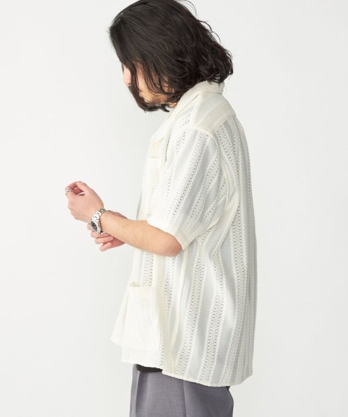 SHIPS MEN(シップス　メン)/BENCH MARKING SHIRT: ストライプレース オープンカラー 半袖 シャツ/img08