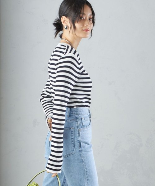 SHIPS WOMEN(シップス　ウィメン)/〈手洗い可能〉綿 ナイロン 袖 フレア クルーネック リブ ニット 24SS ◇/img17