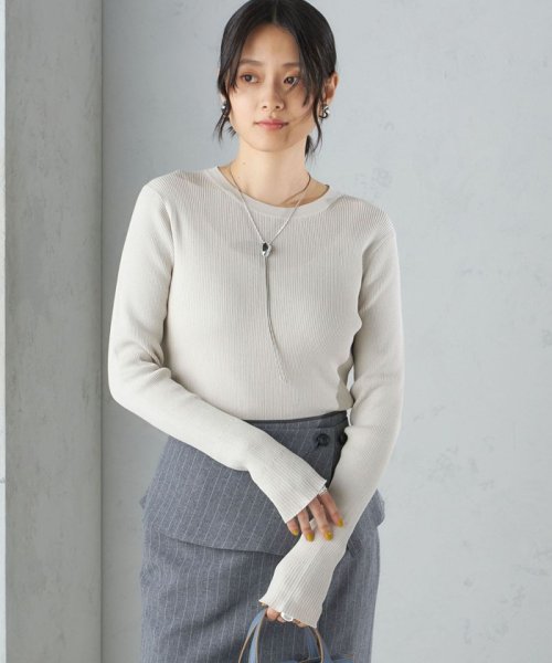 SHIPS WOMEN(シップス　ウィメン)/〈手洗い可能〉綿 ナイロン 袖 フレア クルーネック リブ ニット 24SS ◇/img27