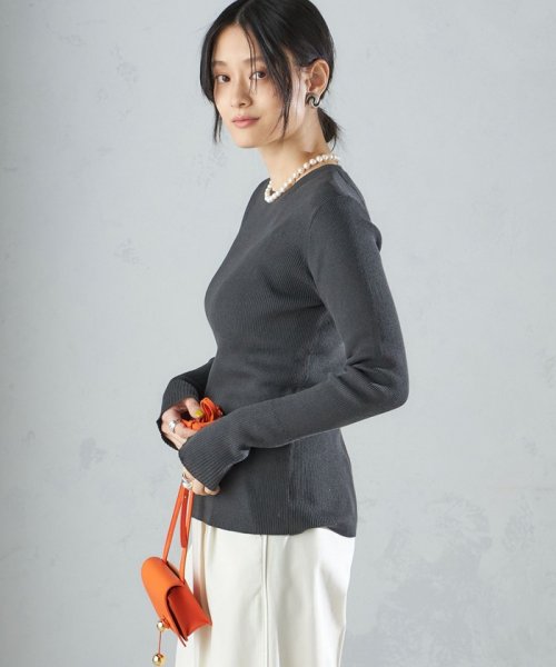 SHIPS WOMEN(シップス　ウィメン)/〈手洗い可能〉綿 ナイロン 袖 フレア クルーネック リブ ニット 24SS ◇/img40