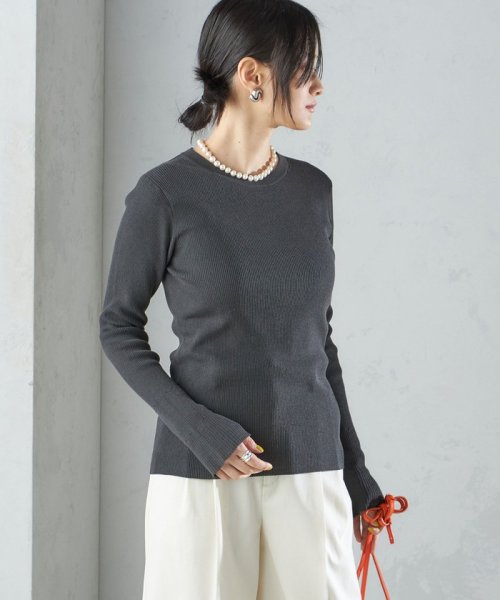 SHIPS WOMEN(シップス　ウィメン)/〈手洗い可能〉綿 ナイロン 袖 フレア クルーネック リブ ニット 24SS ◇/img44