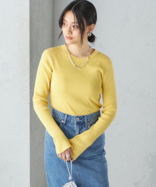 SHIPS WOMEN(シップス　ウィメン)/〈手洗い可能〉綿 ナイロン 袖 フレア クルーネック リブ ニット 24SS ◇/img62