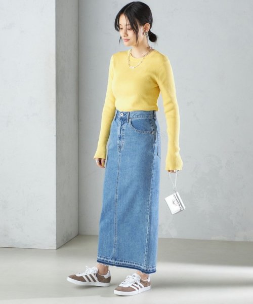 SHIPS WOMEN(シップス　ウィメン)/〈手洗い可能〉綿 ナイロン 袖 フレア クルーネック リブ ニット 24SS ◇/img66