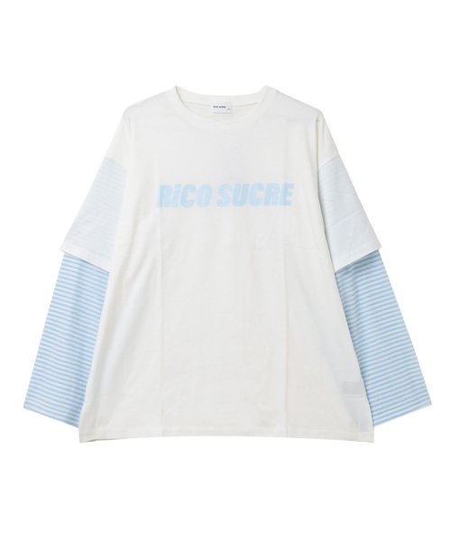 RiCO SUCRE(リコ シュクレ)/フェイクレイヤードボーダーロングTシャツ/img07