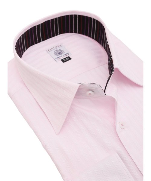 GRAND-BACK(グランバック)/【大きいサイズ】ファットゥーラ/FATTURA 日本製 綿100％ セミワイドカラー 長袖 シャツ メンズ ワイシャツ ビジネス ノーアイロン 形態安定 yシャ/img01