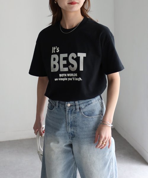 Riberry(リベリー)/It's BEST 箔シルバープリントロゴTシャツ/img13