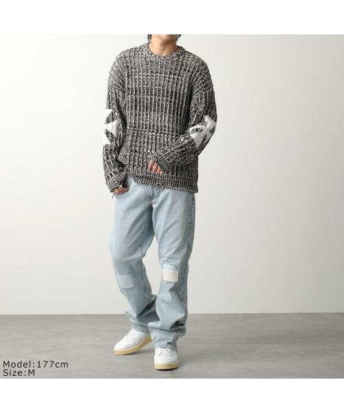 askyurself(アスクユアセルフ)/ASKYURSELF ニット CHUNKY GREY MELANGE CROSS KNIT/img02