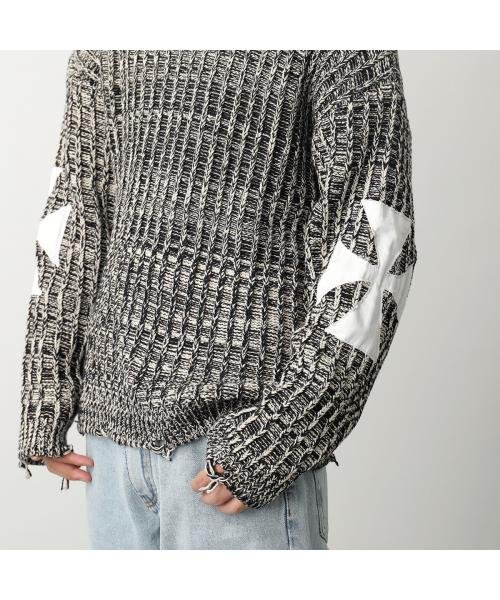 askyurself(アスクユアセルフ)/ASKYURSELF ニット CHUNKY GREY MELANGE CROSS KNIT/img06