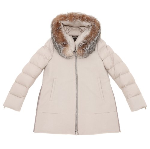 ムーレー ダウンジャケット コート フリージア ショート丈 Aライン ベージュ レディース MOORER MODGI300007 TEPA209 U0105 MOORER 約5号 約7号 約9号 ムーレー ダウンジャケット コート フリージア ショート丈 Aライン ベージュ レディース MODGI300007 TEPA209