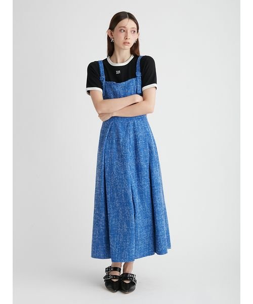 【限定サイズ】ツイードフレアジャンパースカート 予めご了承ください