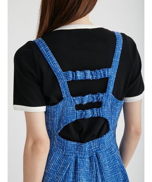 【限定サイズ】ツイードフレアジャンパースカート 予めご了承ください