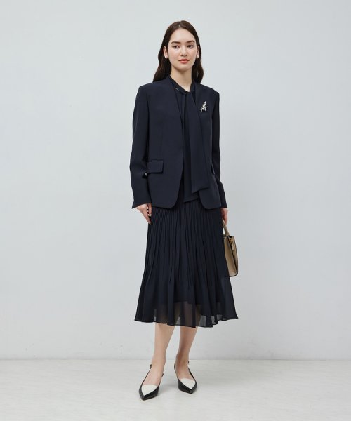 トリアセテートダブルクロスVネックジャケット【セレモニー対応】【洗える】 品番 洗える トリアセテート