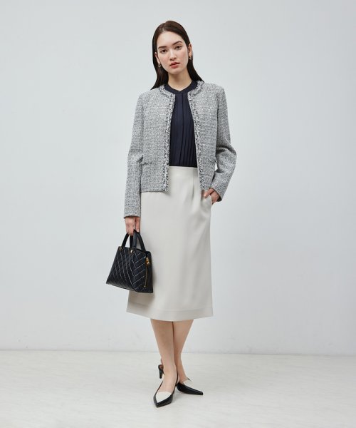 トリアセテート フロントタックブラウス【セレモニー対応】【洗える】 品番