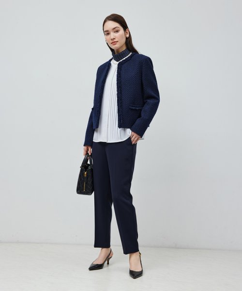 トリアセテート フロントタックブラウス【セレモニー対応】【洗える】 品番