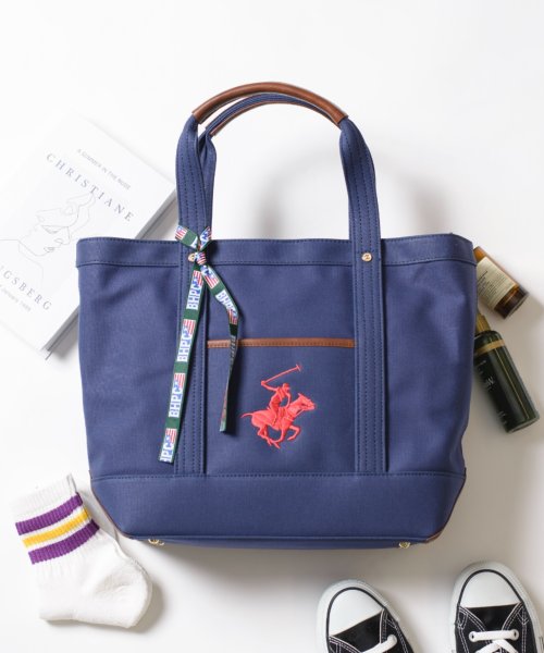 BEVERLY HILLS POLO CLUB(ビバリーヒルズポロクラブ)/【BEVERLY HILLS POLO CLUB】バッグ キャンパストート トートバッグ トート 刺繍 A4収納可 通勤 通学 ワンポイント BH1008N/img05