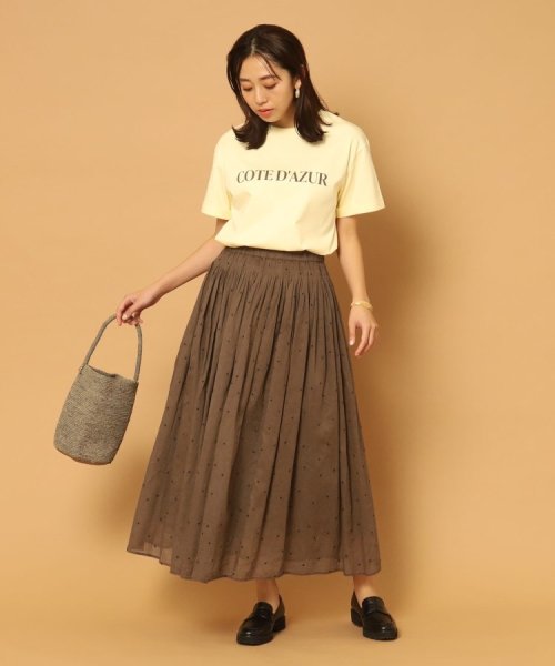 【洗える】ドット刺繍ボリュームスカート 