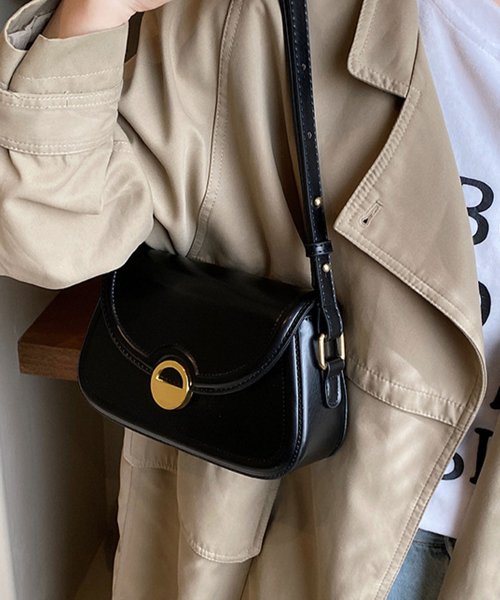 Amulet(アミュレット)/フロントフラップバッグ レディース 10代 20代 30代 韓国ファッション カジュアル シンプル 鞄 可愛い バック 黒 ショルダー レトロ ミニ/img08